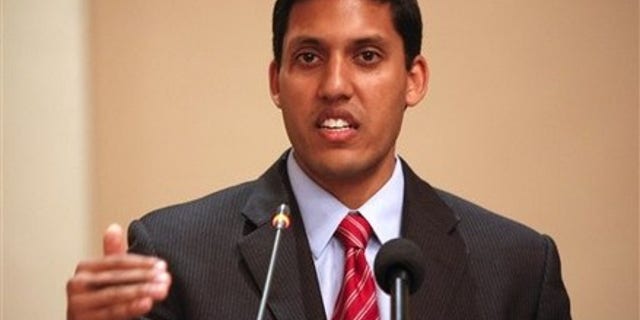 FILE: Rajiv Shah, administrator of United States Agency for the International Development (USAID), speaks to the media at a hotel in Islamabad, Pakistan, Wednesday, April 14, 2010.