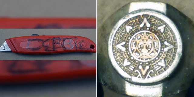 Police recovered a box cutter and a ring from two of the alleged attack sites.