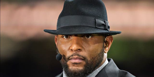 NEW ORLEANS, LA - NOVEMBER 24: Ray Lewis of ESPN Monday Night Football before a game between the Baltimore Ravens and the New Orleans Saints at Mercedes-Benz Superdome on November 24, 2014 in New Orleans, Louisiana. The Ravens defeated the Saints 34-27. (Photo by Wesley Hitt/Getty Images)