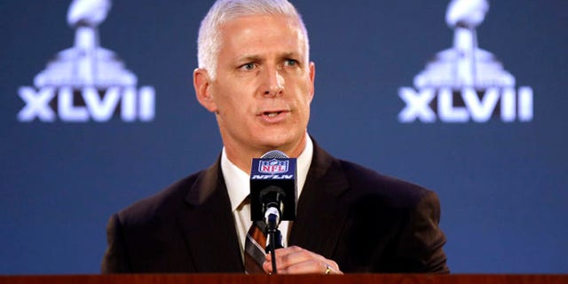 Jan. 30, 2013: Jeffery Miller, NFL vice president of security, addresses the media at a news conference for Super Bowl XLVII in New Orleans. (AP)