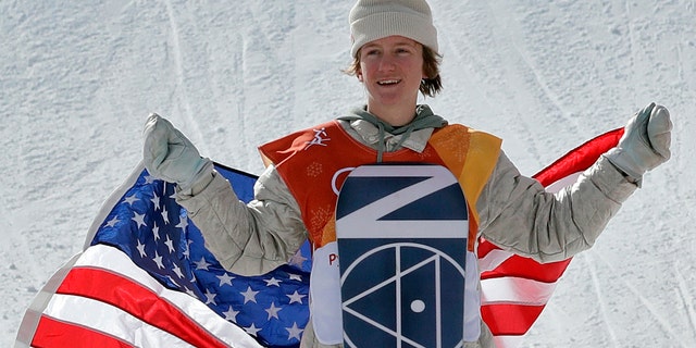Red Gerard, of the United States, smiles after winning gold in the men's slopestyle final at Phoenix Snow Park at the 2018 Winter Olympics in Pyeongchang, South Korea, Sunday, Feb. 11, 2018.