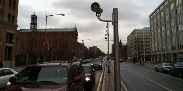 A typical red light camera setup.