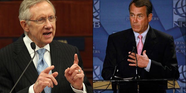 Senate Majority Leader Harry Reid and House Speaker John Boehner are at loggerheads over a GOP stopgap measure that would slash $61 billion in federal spending and keep the government funded through September. (AP)