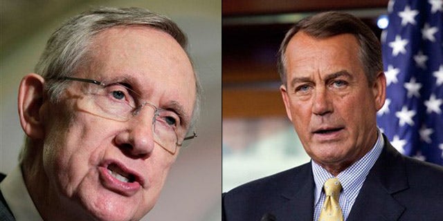 Shown here are Senate Majority Leader Harry Reid, left, and House Speaker John Boehner.