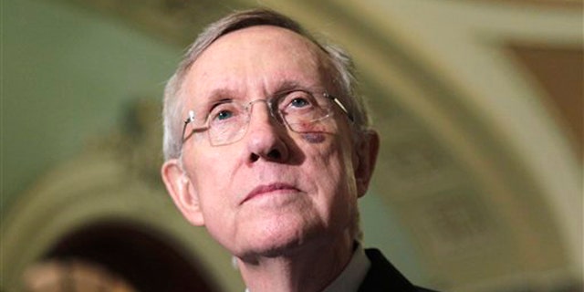 Senate Majority Leader Harry Reid speaks to reporters on Capitol Hill in Washington May 24.