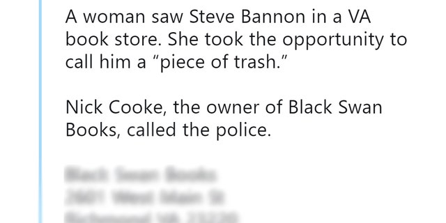 Philippe Reines posted the contact information of the bookstore where Steve Bannon was confronted.