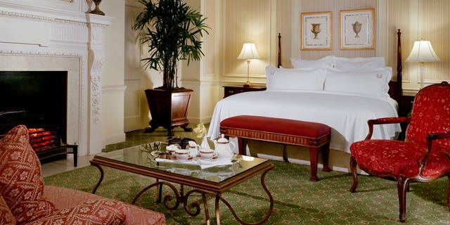 A luxury suite at one of the country's most expensive hotels in New York City.