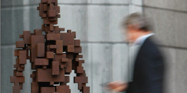Artist Antony Gormley's sculpture called Resolution, which is in London, England.