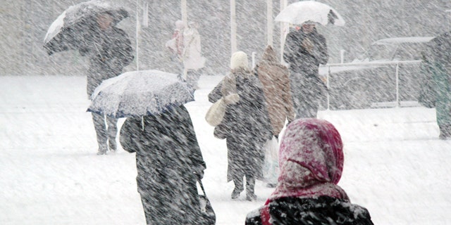 Snowstorm in Finland.