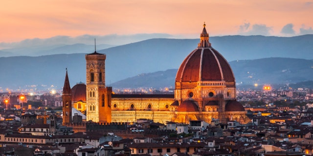 Cathedral of Santa Maria del Fiore (Duomo) at dusk, Florence, Italy
