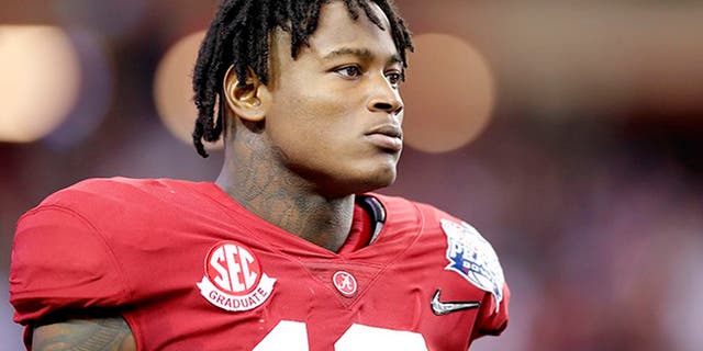 ATLANTA, GA - DECEMBER 31: Alabama Crimson Tide linebacker Reuben Foster (10) walks onto the field prior to the Chick-Fil-A Peach Bowl football game between the Alabama Crimson Tide and Washington Huskies on December 31, 2016, at Georgia Dome in Atlanta, GA. Alabama won the game 24-7. (Photo by Todd Kirkland/Icon Sportswire via Getty Images)