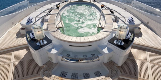 The main jacuzzi has more than enough room for a dozen of your closest friends.