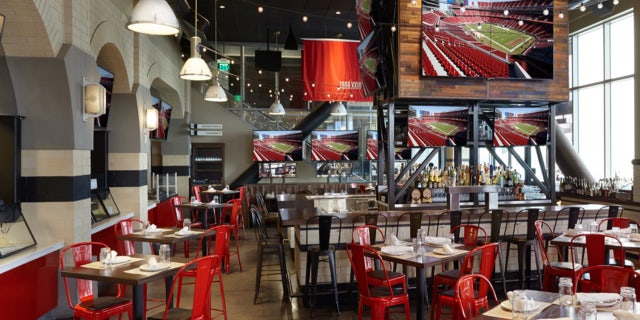 Delicious food, great drinks and the ultimate sports viewing experience at Michael Mina's Bourbon Pub in Santa Clara, Calif.