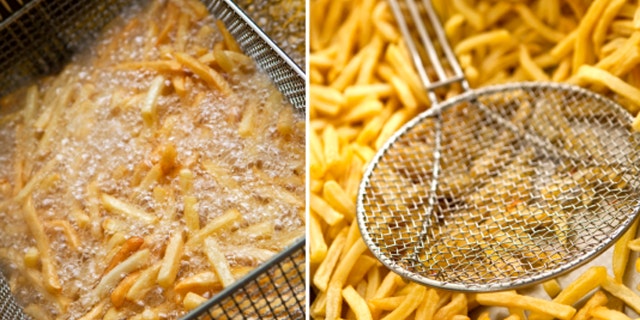 French fries on a collage