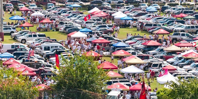 Tallahassee, FL - Sept. 26, 2009: Tailgating in parking lot before Florida State vs Southern Florida football game. Univeristy athletic departments rely on post-game tailgating parties to build support for their team.