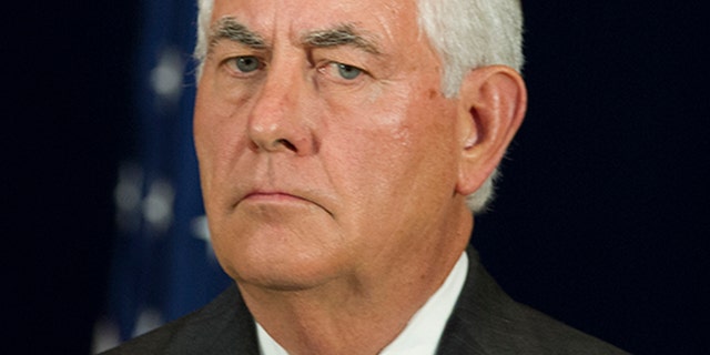 FILE - In this June 21, 2017, file photo, Secretary of State Rex Tillerson appears at news conference at the State Department in Washington. The Trump administration is renewing an offer to cooperate with Russia in the Syrian conflict, including on military matters, ahead of President Donald Trumpââ¬â¢s meeting with Russian leader Vladimir Putin this week. (AP Photo/Cliff Owen, File)
