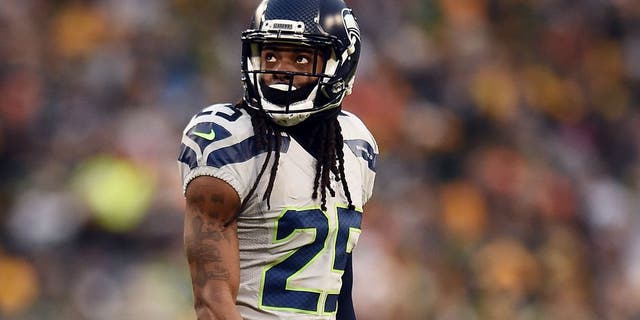 GREEN BAY, WI - DECEMBER 11: Richard Sherman #25 of the Seattle Seahawks anticipates a play during a game against the Green Bay Packers at Lambeau Field on December 11, 2016 in Green Bay, Wisconsin. The Packers defeated the Seahawks 38-10. (Photo by Stacy Revere/Getty Images)