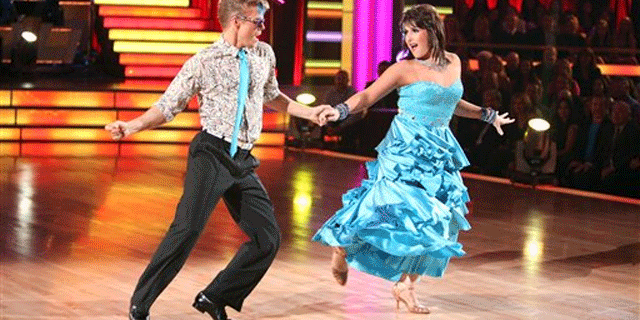 Ricki Lake and partner Derek Hough perform in the celebrity dance competition series "Dancing with the Stars," in Los Angeles.