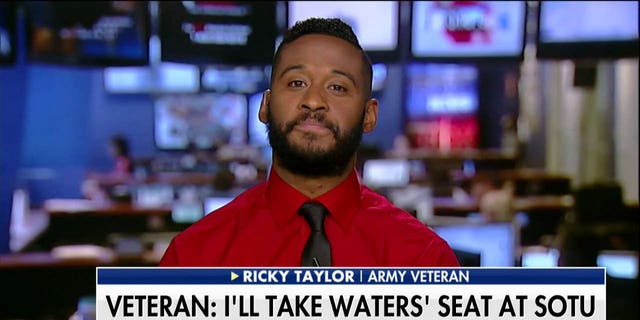 Veteran Ricky Taylor offered to take the seat of Rep. Maxine Waters, who said she will not be attending Trump's SOTU.