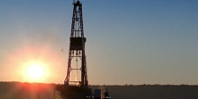 Shown here is a North Dakota oil rig.