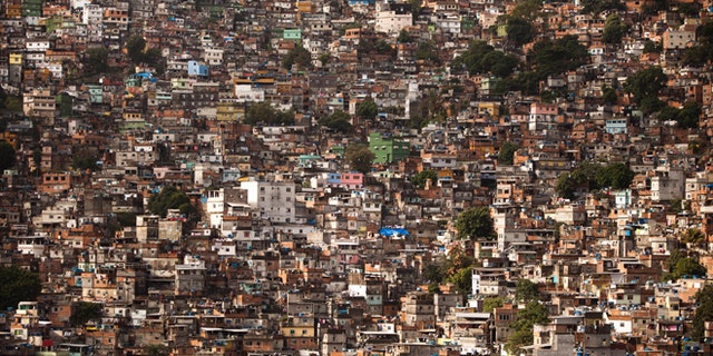 May 22, 2012: Homes crowd the Rocinha shantytown in Rio de Janeiro, Brazil.