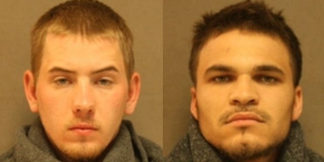 Vincent Rist, 22, and Antonio Bowen, 24, were arrested and charged after allegedly setting a woman on fire. (Johnson County Sheriff's Office)