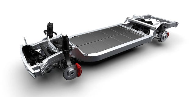 Are electric trucks too heavy to be crash tested? 2 The Rivian R1T has a frame-mounted 135-kilowatt-hour battery.