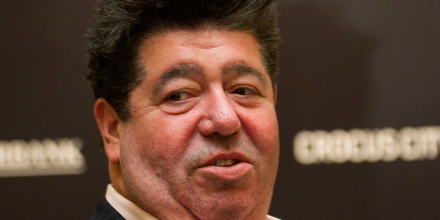 FILE - In this file photo taken on Tuesday, Nov. 5, 2013, music publicist Rob Goldstone attends a group picture during the preliminary competition of the 2013 Miss Universe pageant in Moscow, Russia. In the emails, sent shortly after Donald Trump secured the GOP nomination, music publicist Rob Goldstone wrote to connect the Donlad Trump jnr. to Russian lawyer Natalia Veselnitskaya. The emails show Goldstone telling Trump that singer Emin Agalarov and his father, Moscow-based real developer Aras Agalarov, had "helped along" the Russian government's support for Trump. (Irina Bujor/Kommersant Photo via AP, file) RUSSIA OUT