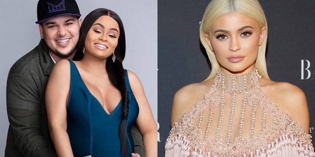 Rob Kardashian and Blac Chyna (left) post for a publicity shot for their reality show "Rob &amp; Chyna." Kylie Jenner attends Harper's Bazaar's celebration of 'ICONS By Carine Roitfeld' at The Plaza Hotel during New York Fashion Week in Manhattan, New York, U.S., September 9, 2016.