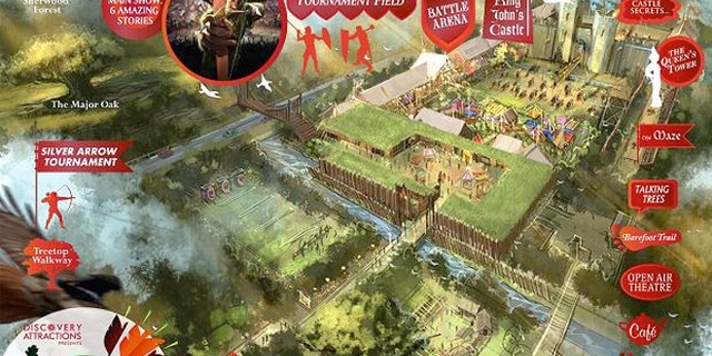 A sketch of the proposed theme park in Sherwood Forest, Discover Robin Hood.