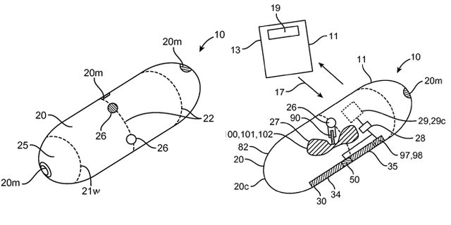 Patent filings detail how a pill could deliver a payload.
