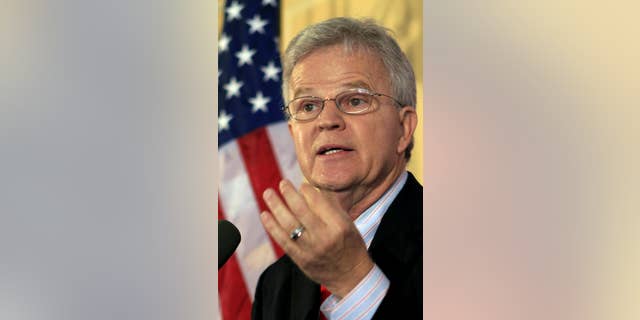 Former Gov. Buddy Roemer of Louisiana speaks during his announcement to run for the Republican nomination and become a candidate for president of the United States at the Hanover Inn on the Dartmouth College campus Thursday, July 21, 2011 in Hanover, N.H. (AP Photo/Jim Cole)