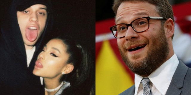 Actor Seth Rogen called out newly engaged love birds Ariana Grande and Pete Davidson after the two shared many lovable exchanges on social media.