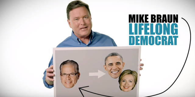 “Mike Braun - he is a lifelong Democrat. He voted for Obama or Hillary,” Rep. Todd Rokita said in a recent television ad.