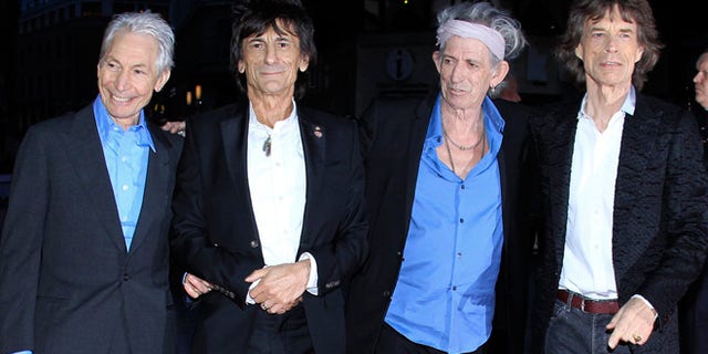 The Rolling Stones at the premiere of ‘Crossfire Hurricane’ during the 56th BFI London film festival at Odeon Leicester Square on October 18, 2012 in London.