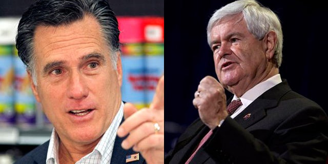 Feb. 3, 2012: Mitt Romney and Newt Gingrich campaign in Nevada ahead of the state's GOP presidential caucuses.