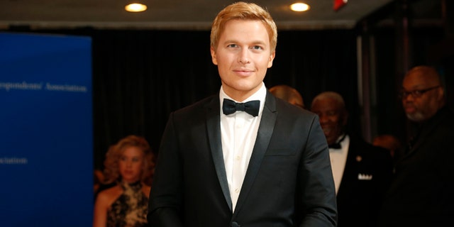 Apri.l 25, 2015. Journalist Ronan Farrow arrives for the annual White House Correspondents Association dinner in Washington.