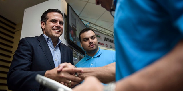 Then gubernatorial candidate Ricardo Rossello on Oct. 29, 2016 in San Juan, Puerto Rico.