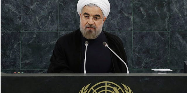 Sept. 24, 2013: Iranian President Hassan Rouhani addresses the 68th session of the United Nations General Assembly at U.N. headquarters in this file photo.