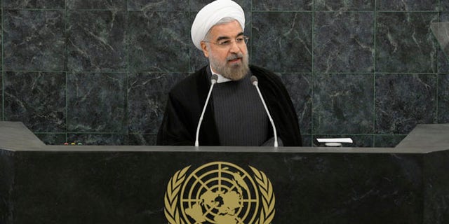 Sept. 26, 2013: Iranian President Hassan Rouhani addresses a High-Level Meeting on Nuclear Disarmament during the 68th United Nations General Assembly at U.N. headquarters in New York.