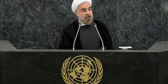 Sept. 26, 2013: Iranian President Hassan Rouhani addresses a High-Level Meeting on Nuclear Disarmament during the 68th United Nations General Assembly at U.N. headquarters in New York.