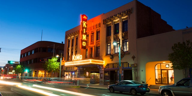 Albuquerque New Mexico Route 66 of Central Avenue of famous historic KIMO Theatre.