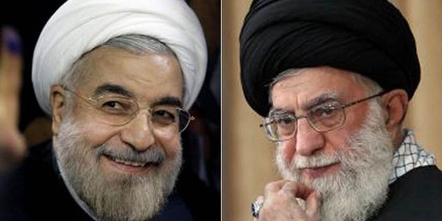 Iran's so-called "moderate" president-elect, Hasan Rowhani, (l.) still must answer to Supreme Leader Ali Khamenei, (r.). (AP)