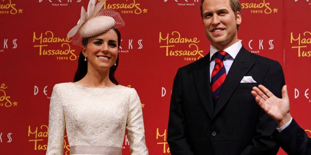 Kate Middleton and Prince William figures at Madame Tussauds.