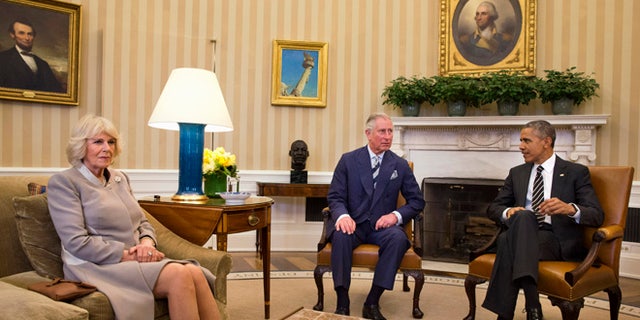 March 19, 2015: President Barack Obama meets with Britain's Prince Charles, and his wife Camilla, the Duchess of Cornwall in the Oval Office of the White House in Washington.