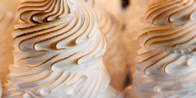 Closeup of Baked Alaska .