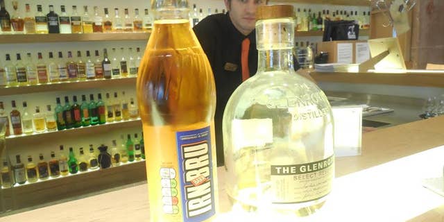 Soft drink for kids and whisky for adults at Scotch Whisky Experience in Edinborough.