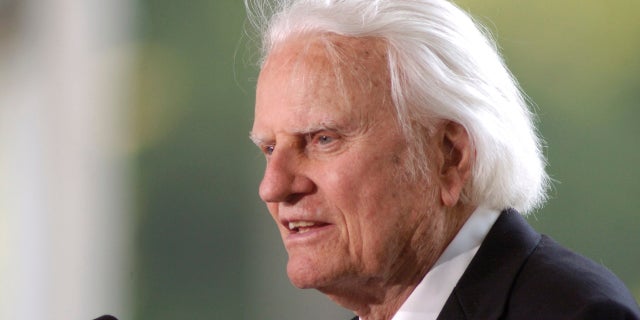Evangelist Billy Graham is shown speaking at the dedication of the Billy Graham Library in Charlotte, North Carolina, May 31, 2007.