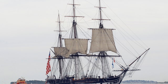The USS Constitution setting sail in recent times. 