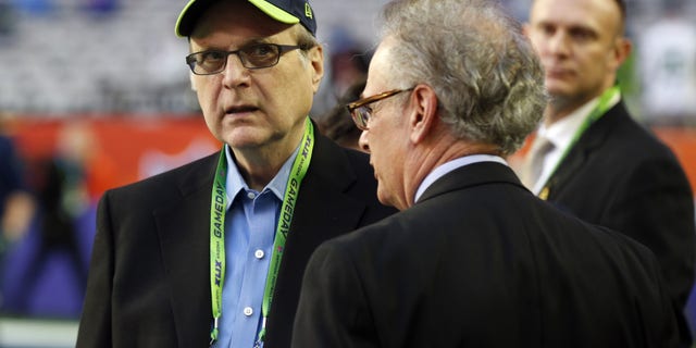 FILE -- Seattle Seahawks owner Paul Allen on the field before Super Bowl XLIX against the New England Patriots at University of Phoenix Stadium.